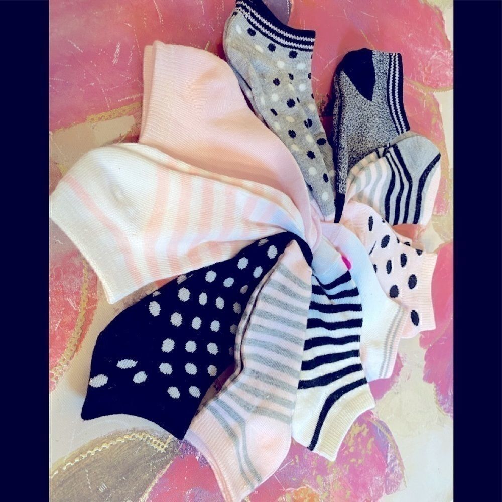 🎀 Rampage Girls 10Pairs Stripes Ankle Socks 6-8